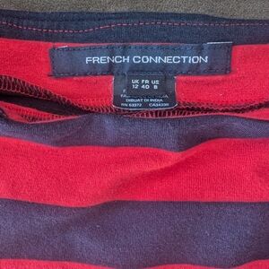 French Connection Red & Navy Striped Mini Dress